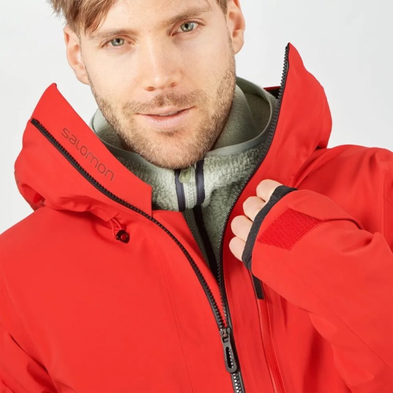 Red Salomon Outlaw 3L Shell Men's Ski Jackets | IE ML9376